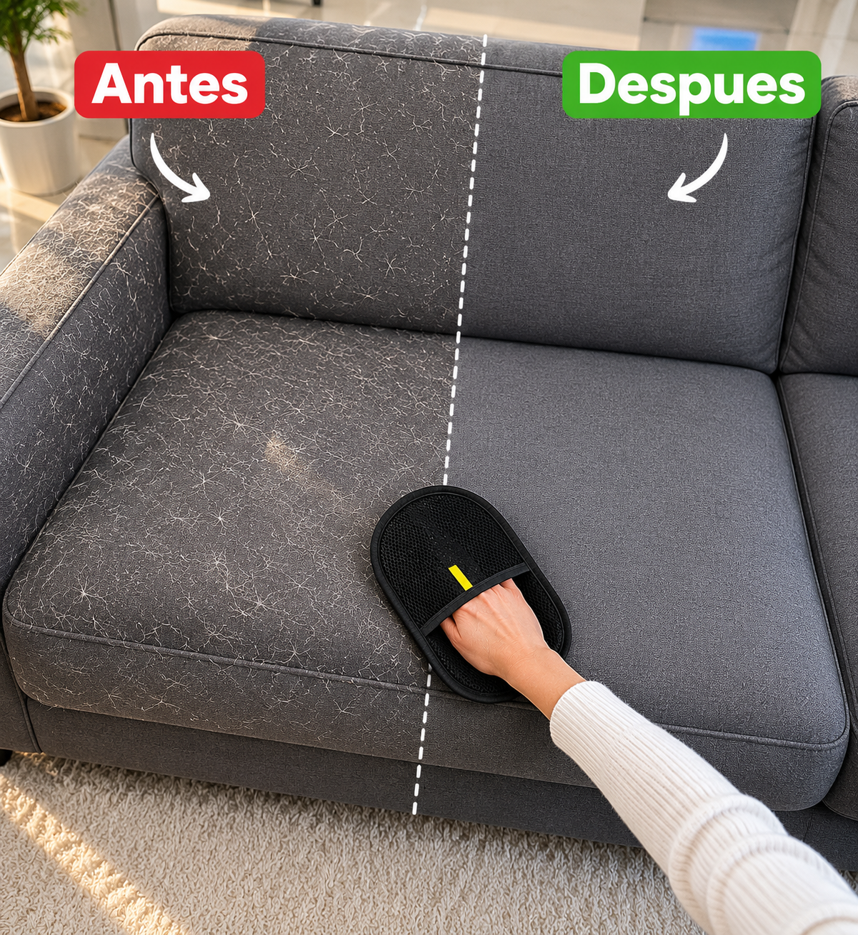 Guante Quitapelos para Mascotas 2 en 1 | Cepillo de Limpieza Reutilizable para Perros y Gatos